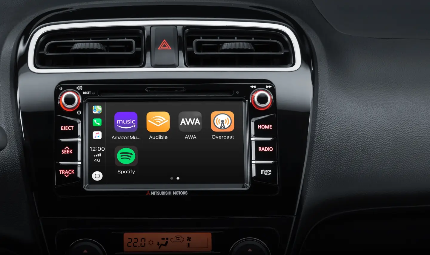The upper center console houses the Smartphone-Link Display Audio (SDA). This in-car infotainment hub has a 7-inch touch screen display. It’s also the center for audio controls and journey status information, such as energy consumption and drive range. The SDA supports Apple CarPlay™ through your iPhone.
