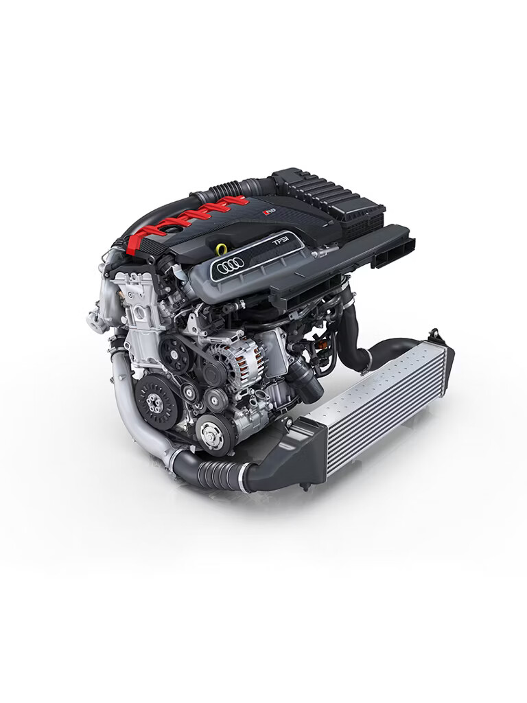 The new Audi RS 3 Sedan draws astounding power from its 5-cylinder engine: the 2.5-litre TFSI engine with a power output of 400 hp and a maximum torque of 500 Nm.