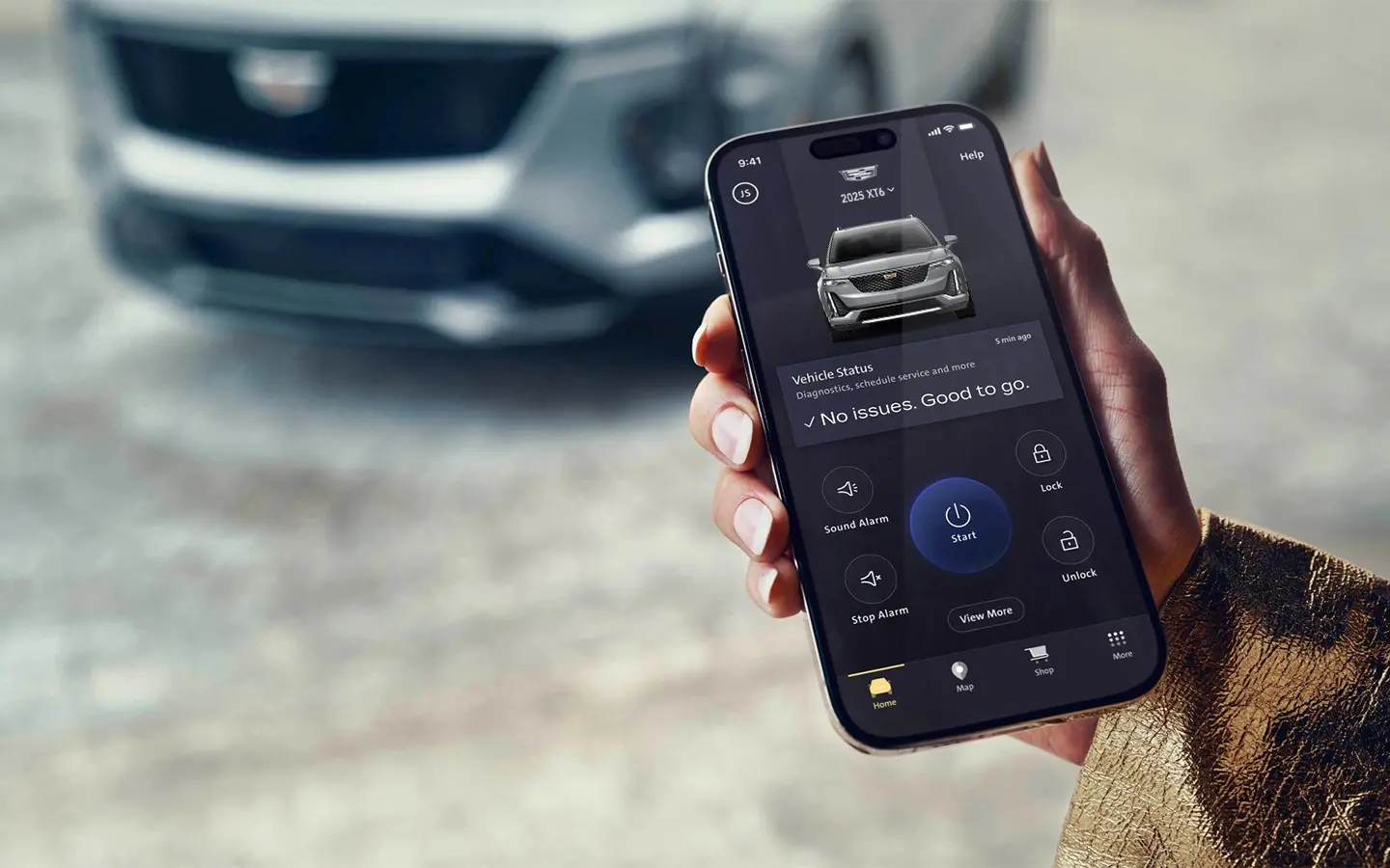 While you’re on the go, you’re in tune with your vehicle with the available myCadillac Mobile App powered by OnStar. Remotely start your vehicle, send remote commands, manage and schedule your vehicle’s maintenance and control your vehicle from the same device you use to control other parts of your life.