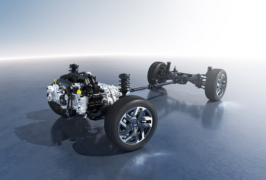 Lineartronic adjusts to any ratio in its range for smooth and step-less gear changes that keep the engine in its most efficient range for efficient and smooth acceleration, driving performance and better fuel efficiency. It comes paired with Subaru’s active torque split AWD system. Its default torque is well-balanced front to rear and adjusts in response to real-time traction conditions.
