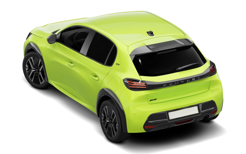 The dynamic and well-sculpted rear end of the all-new PEUGEOT 208 comes with two versions of spoiler*. One manages fuel consumption, while the other improves driving performance. For an even sportier look on this city car, the exhaust is available in chrome**.