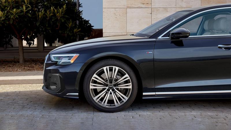 Dynamic all-wheel steering is available on the Audi A8, which enhances low-speed maneuverability while also providing increased stability at higher speeds.