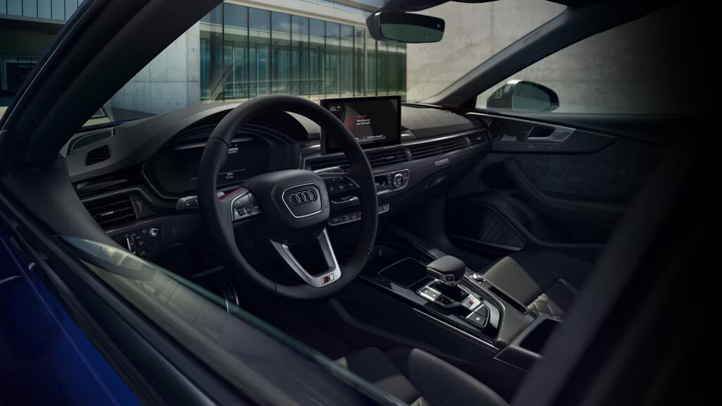 Add even more of a motorsport feel to your S5 Sportback with the available Audi Sport interior package, featuring a Crescendo Red stitched interior and RS Carbon inlays.